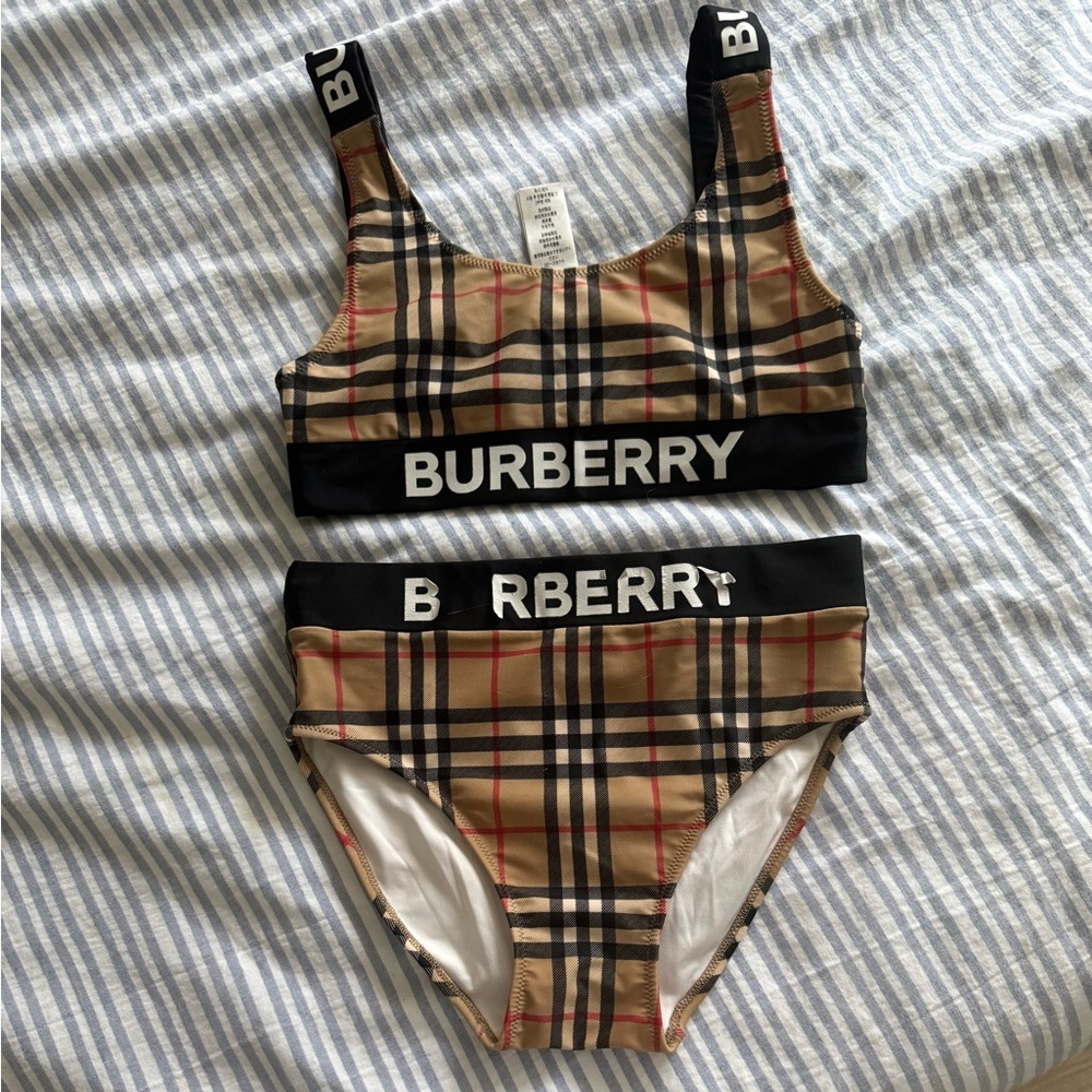 Burberry Kids Plaid Bikini